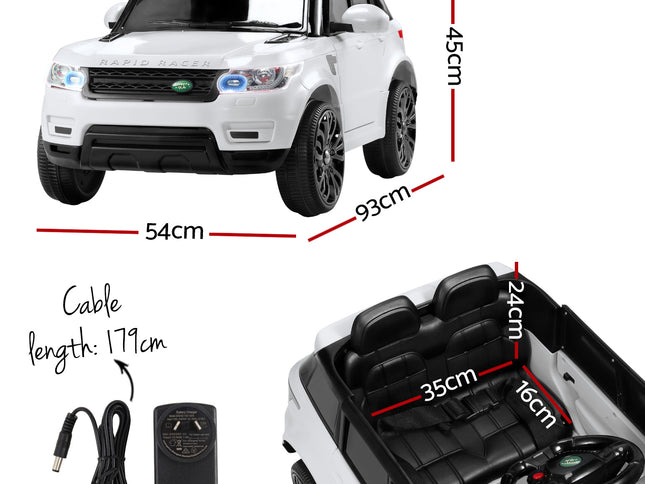 Rigo Kids Electric Ride On Car SUV Range Rover-inspired Cars Remote 12V White