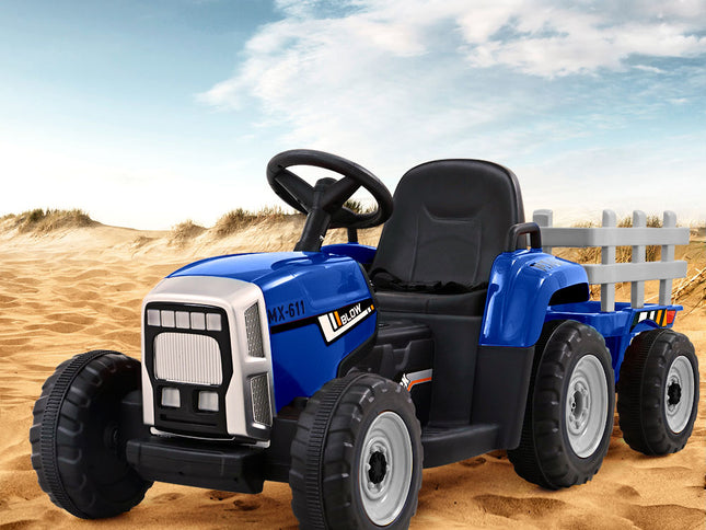 Rigo Kids Electric Ride On Car Tractor Toy Cars 12V Blue