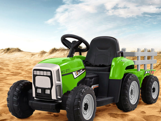 Electric Ride On Car Rigo Kids Ride On Cars Tractor Toy 12V Green