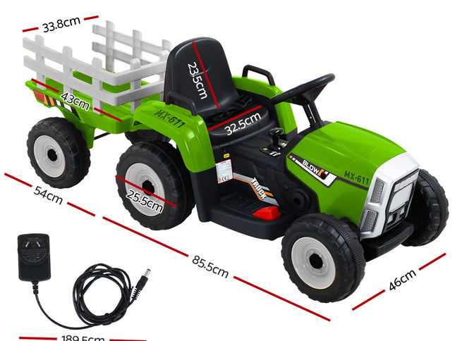 Electric Ride On Car Rigo Kids Ride On Cars Tractor Toy 12V Green