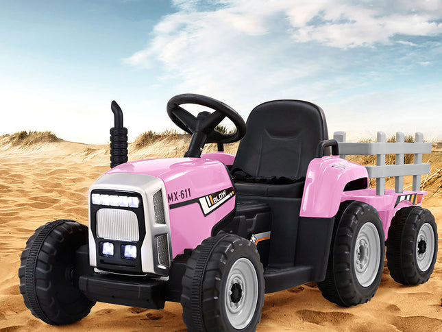 Rigo Kids Electric Ride On Car Tractor Toy Cars 12V Pink