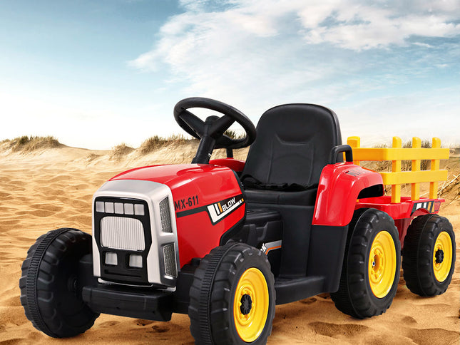 Rigo Kids Electric Ride On Car Tractor Toy Cars 12V Red