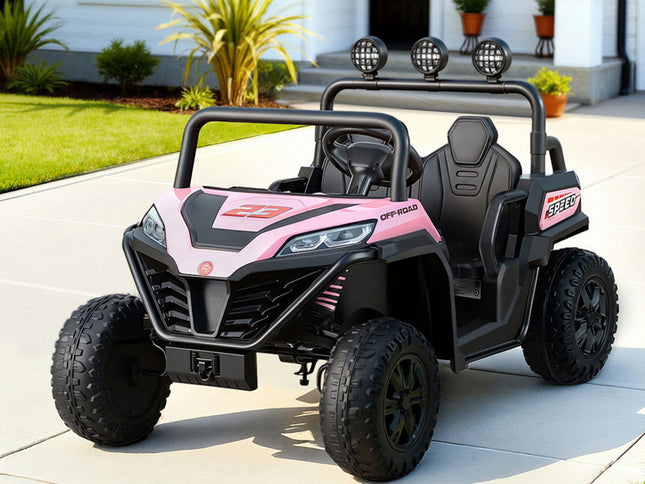 Rigo Kids Ride On Car Electric Toys Cars Headlight Music Remote Control Pink