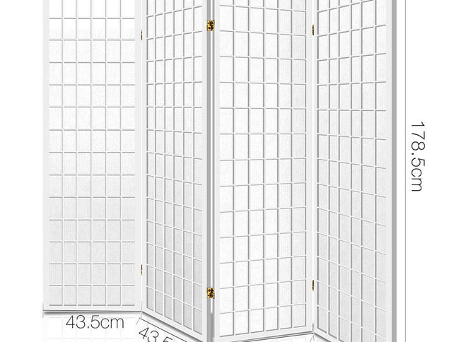 Artiss 4 Panel Room Divider Screen 174x179cm White