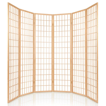 Artiss 6 Panel Room Divider Screen 261x179cm Natural