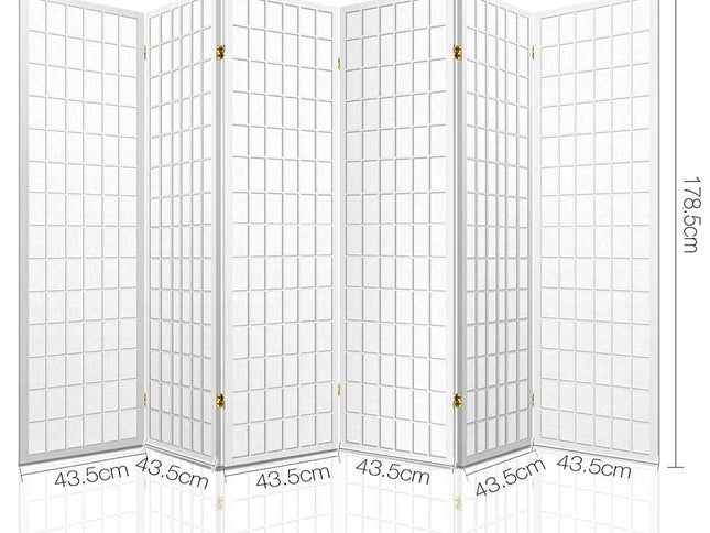 Artiss 6 Panel Room Divider Screen 261x179cm White