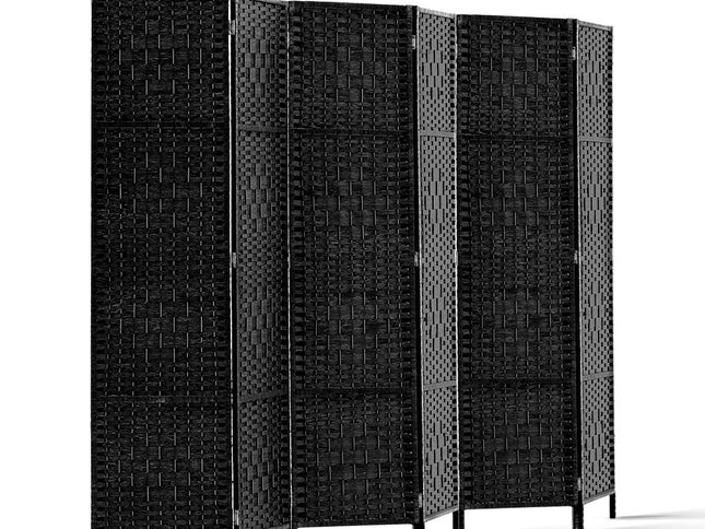 Artiss 6 Panel Room Divider Screen 245x170cm Woven Black