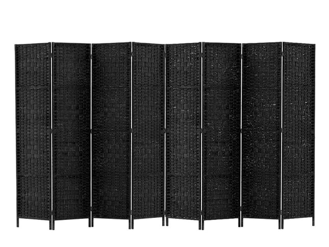 Artiss 8 Panel Room Divider Screen 326x170cm Woven Black
