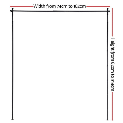 Artiss Room Divider Curtain Rod Extendable Black