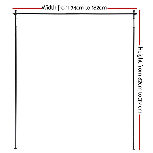 Artiss Room Divider Curtain Rod Extendable Black