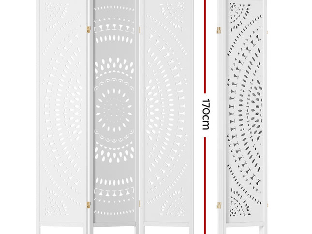 Artiss 3 Panel Room Divider Screen 132x170cm Circle White
