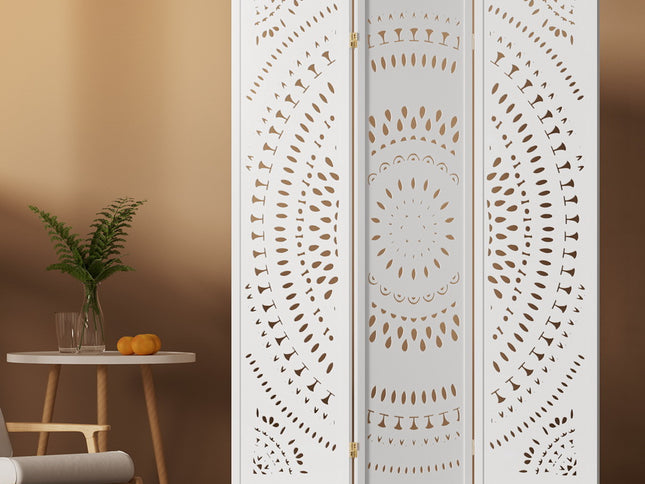 Artiss 3 Panel Room Divider Screen 132x170cm Circle White