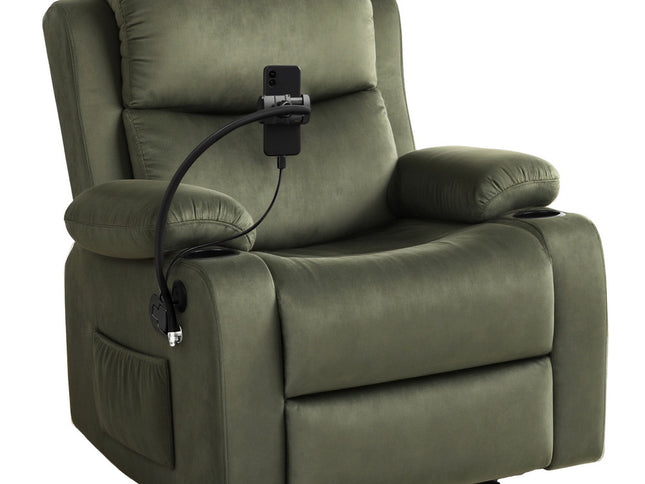 Artiss Recliner Chair Heated Massage Chair with Phone Holder Velvet