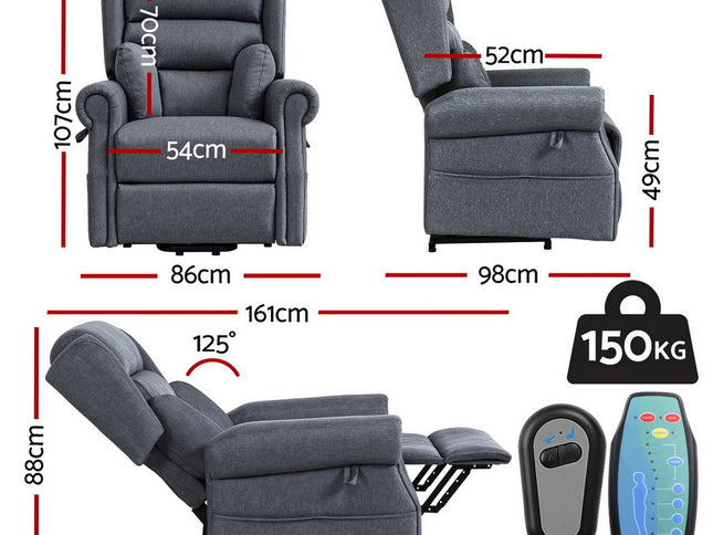 Artiss Electric Recliner Chair Power Lift Massage Heated Recliner Sofa