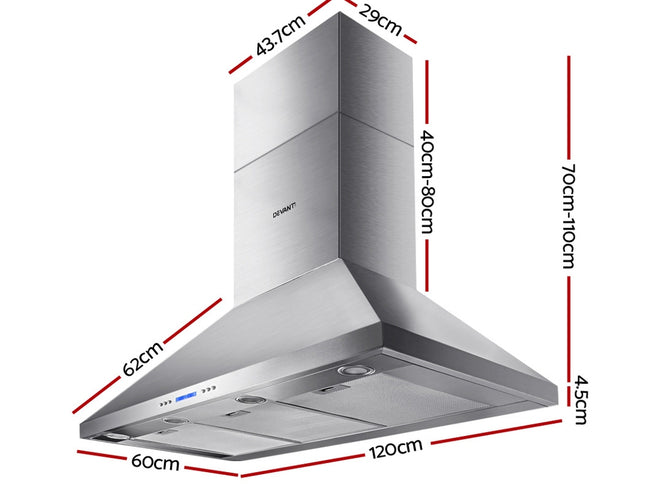 Devanti 1200mm Range Hood 120cm BBQ Commercial Rangehood