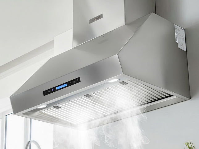 Devanti 900mm Range Hood 3-Speed Fan LED Display Remote Control