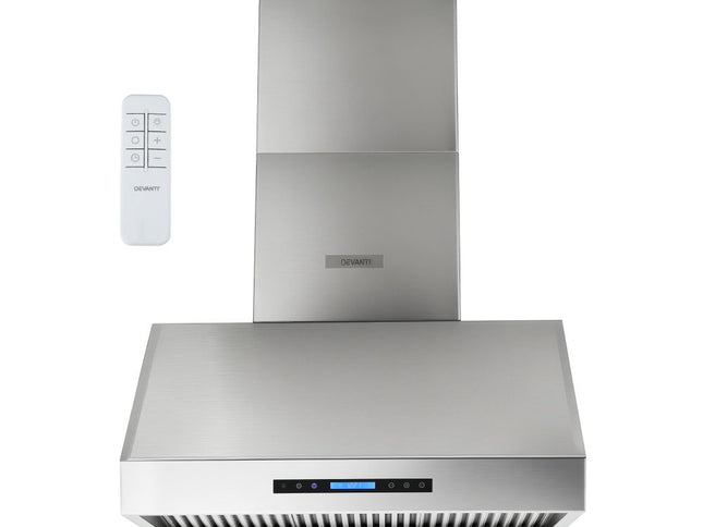 Devanti 900mm Range Hood 3-Speed Fan LED Display Remote Control