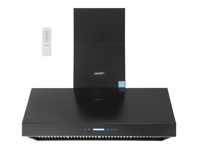 Devanti 1200mm Commercial BBQ Range Hood Dual Motor W/ Remote Control Black
