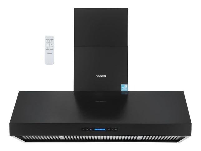 Devanti 1500mm Commercial BBQ Range Hood Dual Motor W/ Remote Control Black