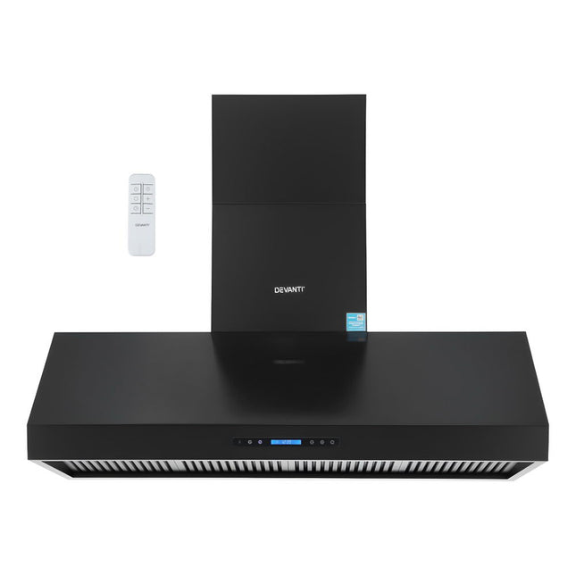 Devanti 1500mm Commercial BBQ Range Hood Dual Motor W/ Remote Control Black