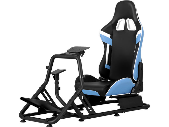 Artiss Racing Simulator Cockpit Steering Wheel Gaming Chair Blue