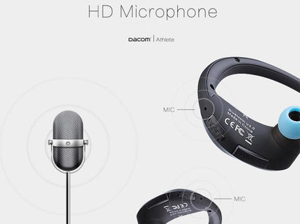 Red Dacom Athlete Bluetooth Earphones With Mic - Sport Running Stereo-1915196589887066121