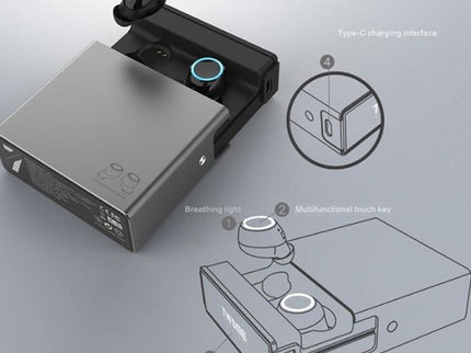Wireless Tws Earphones With Charging Box - V7 Bluetooth 5.0 - Silver-1915196601257824261