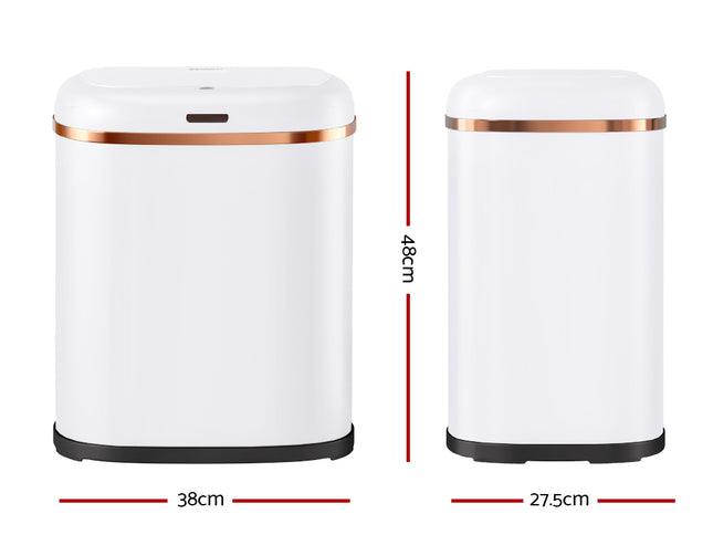 Devanti 38L Motion Sensor Bin Rubbish Automatic White