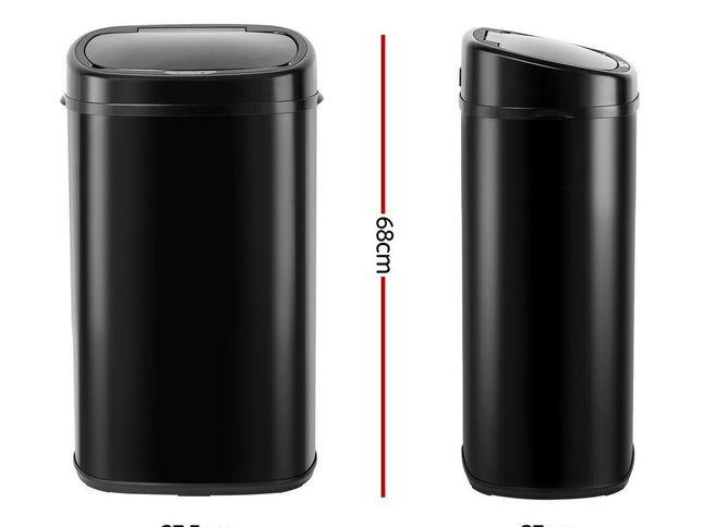 Devanti 58L Motion Sensor Bin Rubbish Automatic Black