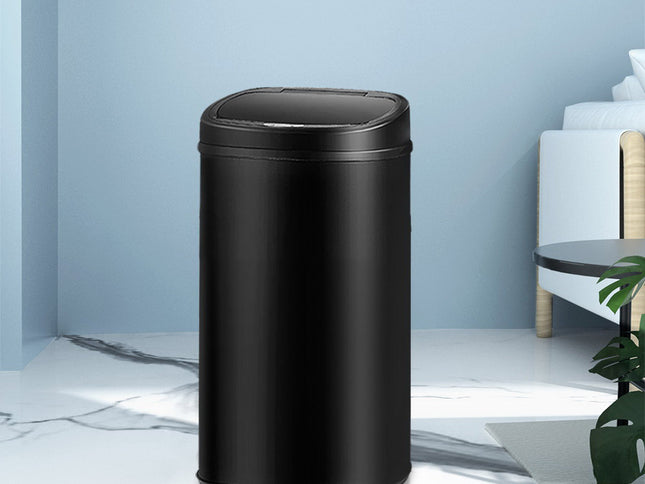Devanti 58L Motion Sensor Bin Rubbish Automatic Black