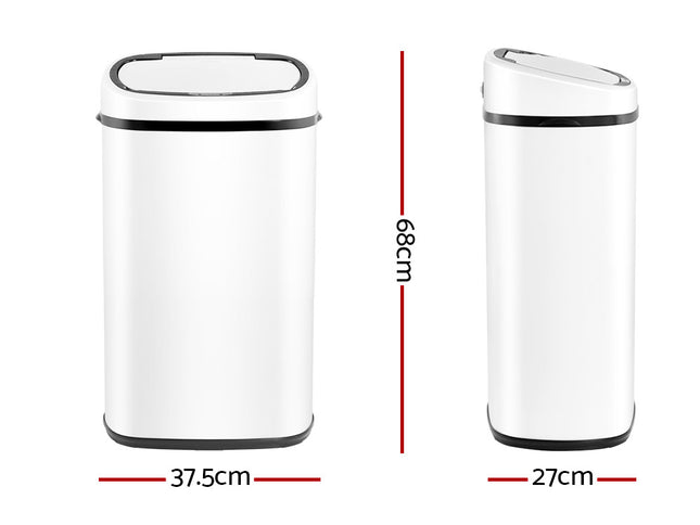 Devanti 58L Motion Sensor Bin Rubbish Automatic White