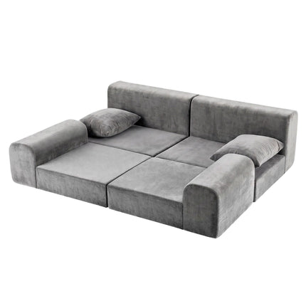 Artiss 5-in-1 Convertible Sofa Bed Floor Mattress Modular Boneless Curved Couch