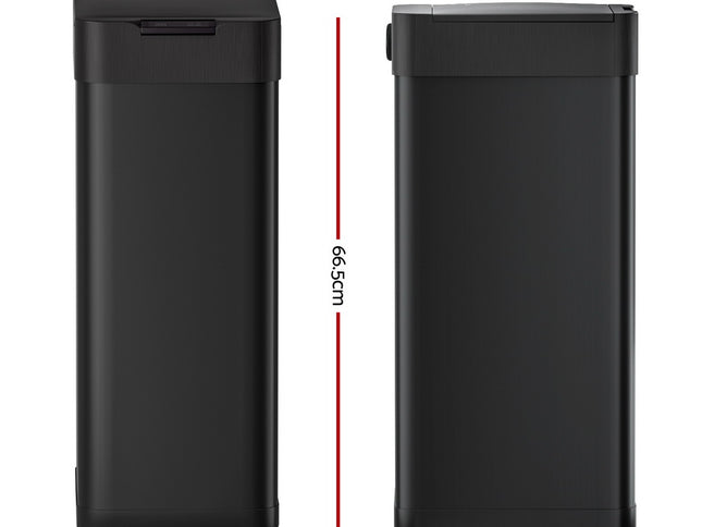Devanti 50L Sensor Bin Motion Rubbish Bins Kitchen Automatic Trash Can Black