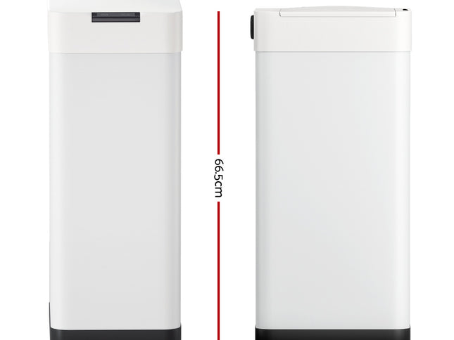 Devanti 50L Sensor Bin Motion Rubbish Bins Kitchen Automatic Trash Can White