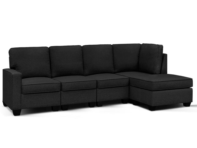 Artiss Modular Sofa Chaise Set 5-seater Dark Grey