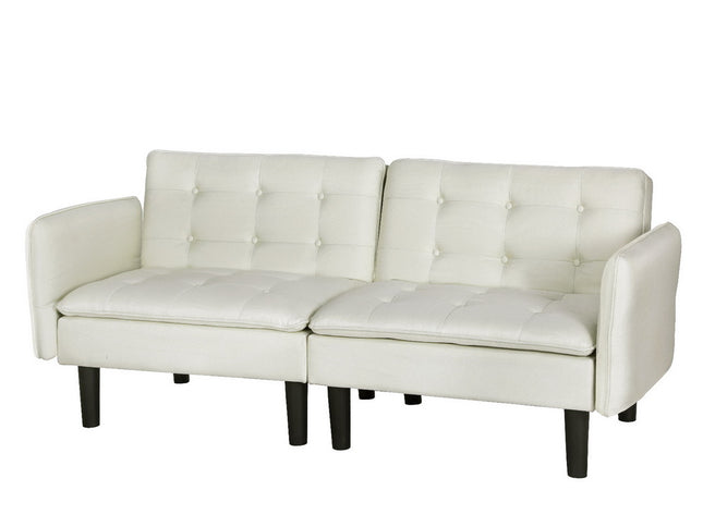 Artiss Sofa Bed 3 Seater Tufted Faux Linen Beige