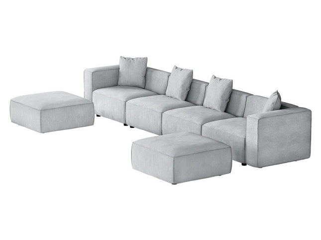 Artiss Modular Sofa Chaise Set 6-Seater Grey