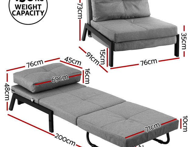 Artiss Sofa Bed Folding Convertible Couch Recliner Lounge Chair