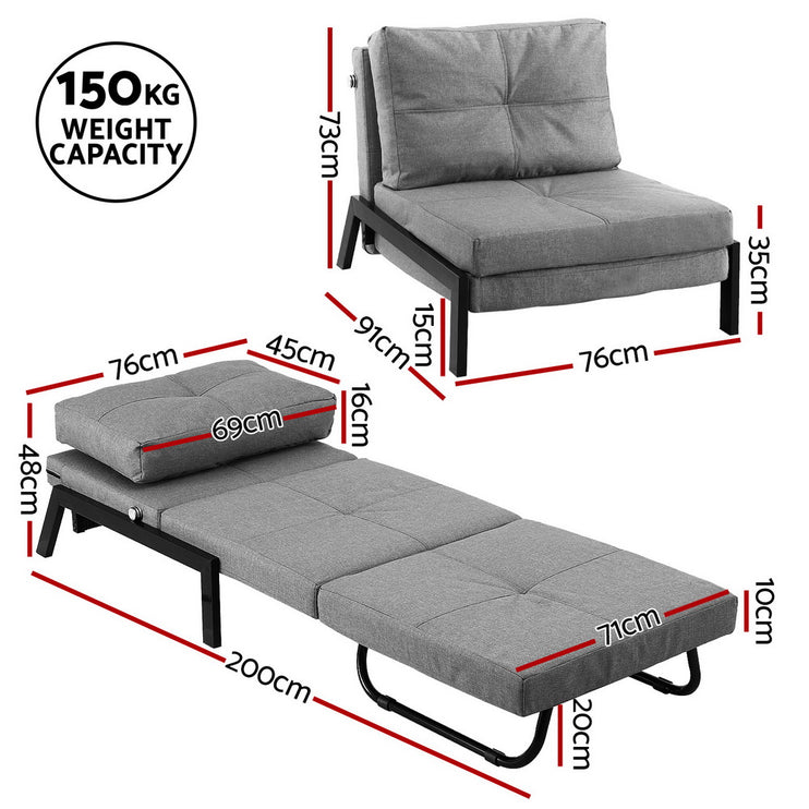 Artiss Sofa Bed Folding Convertible Couch Recliner Lounge Chair