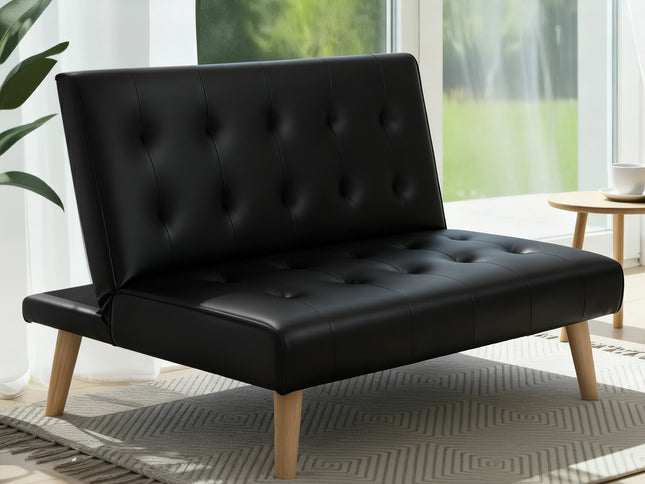 Artiss Sofa Bed Couch 1 Seater Lounge Fabric Black