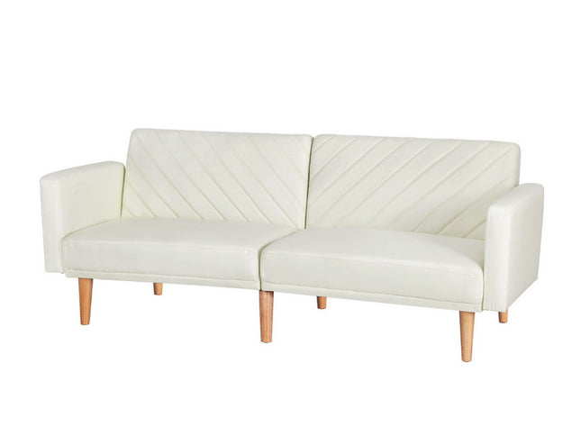 Artiss Sofa Bed Convertible Lounge 3 Seater Futon Couch Recliner Fabric Beige