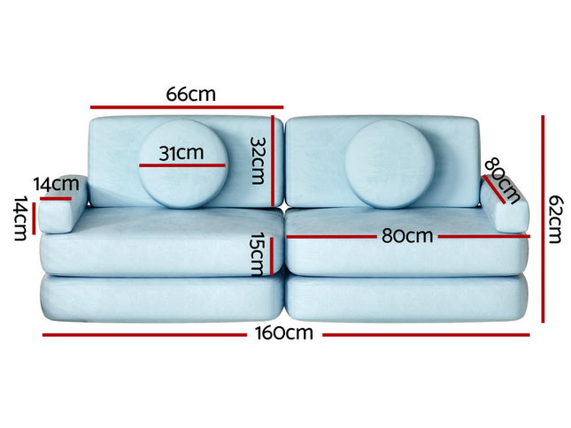 Artiss Sofa Bed 2 Seater Couch Kid Play DIY Modular Lounge Chaise Suite Velvet