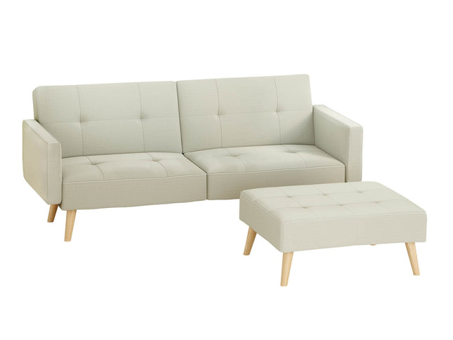 Artiss Sofa Bed Lounge Convertible Ottoman Couch Recliner 3 Seater Fabric Beige