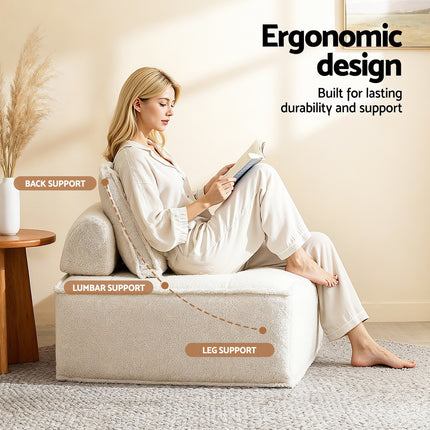 Artiss 3 Floor Sofa Lounge Chair with Pillow