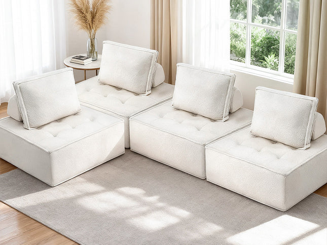 Artiss Floor Sofa Lounge Chair 4 Seater with Pillow