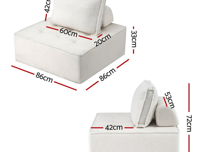 Artiss Floor Sofa Lounge Chair 4 Seater with Pillow