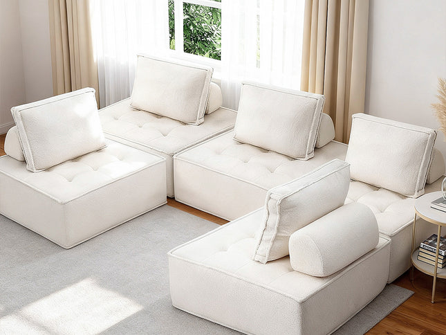 Artiss Floor Sofa Lounge Chair 5 Seater with Pillow