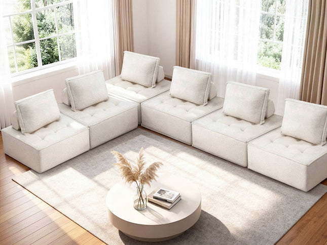 Artiss Floor Sofa Lounge Chair 6 Seater with Pillow