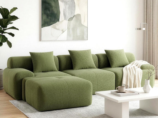 Artiss 300cm Modular Sofa Bed Comfort L-Shaped Sectional Boneless Couch Green