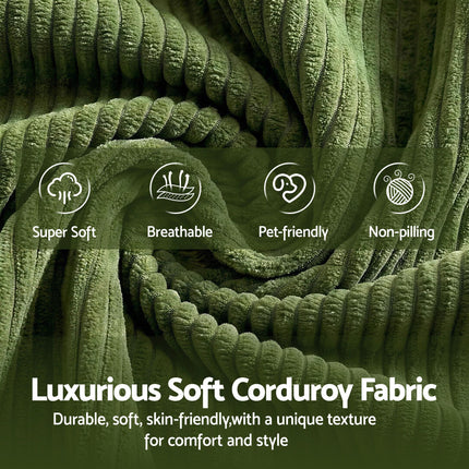 Artiss 300cm Modular Sofa Bed Comfort L-Shaped Sectional Boneless Couch Green